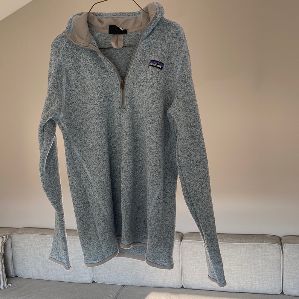 Patagonia Quarter-Zip Sweater, light blue